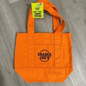 NWT Trader Joe’s Mini Canvas Tote Bags - Halloween Orange/Black